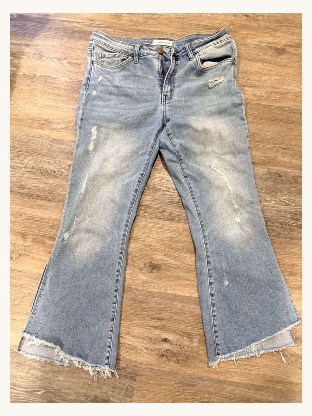 Flying Monkey Light Wash Distressed Flare Jeans Size 30